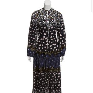 Sumo Button-front Long Sleeve Floral Maxi Dress